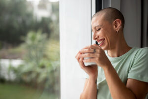 Person enjoying a warm drink while receiving support during opioid withdrawal treatment at Nashville Wellness.