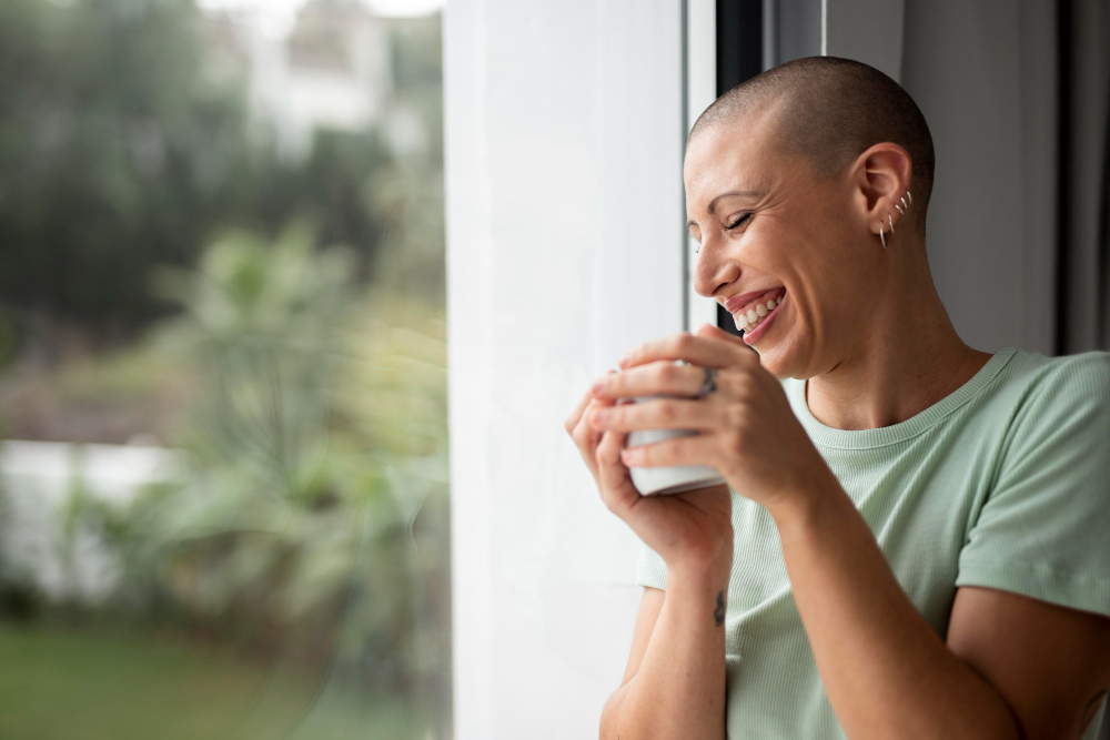 Person enjoying a warm drink while receiving support during opioid withdrawal treatment at Nashville Wellness.